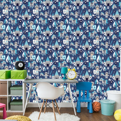 Wallpaper Fairy Tale Knights Horses For The Children's Room
