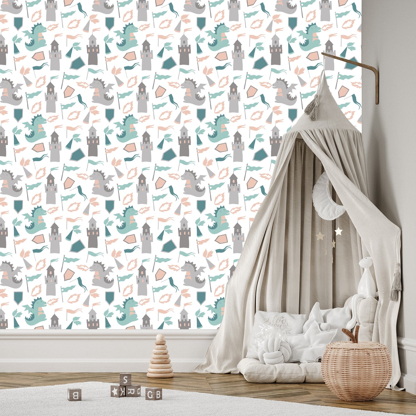 Wallpaper Dragons From A Fairy Tale For A Child's Room