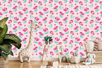Wallpaper Fairytale Mermaid Shells For Children's Room