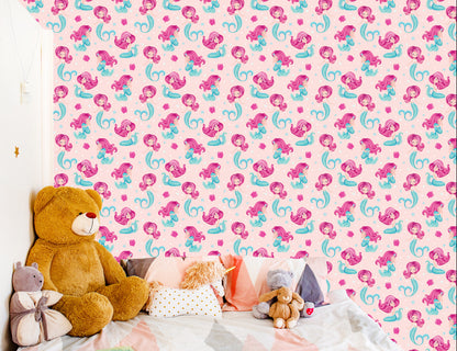 Wallpaper Fairytale Mermaid Shells For Children's Room