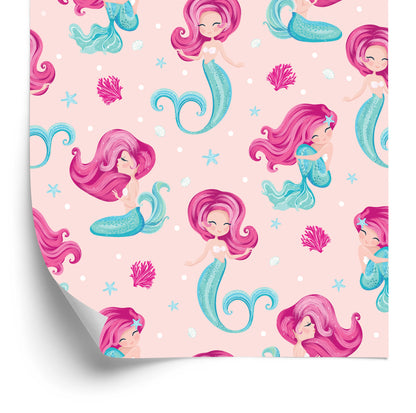 Wallpaper Fairytale Mermaid Shells For Children's Room