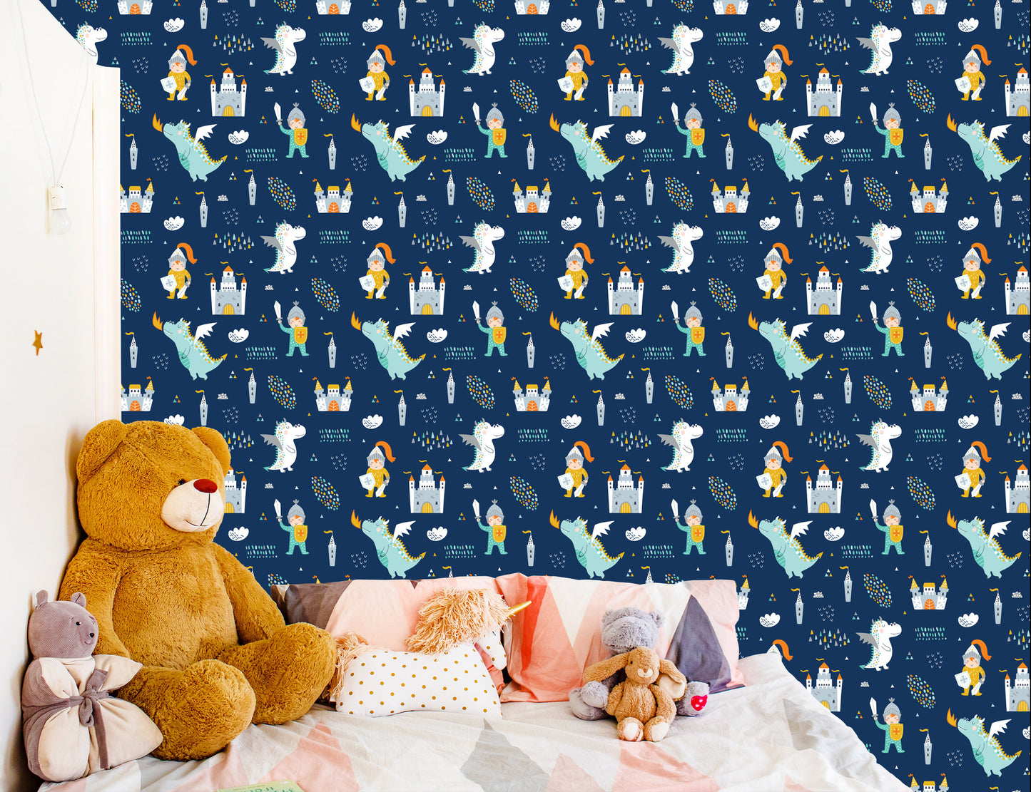 Wallpaper For Children Dragons Fairy Knights