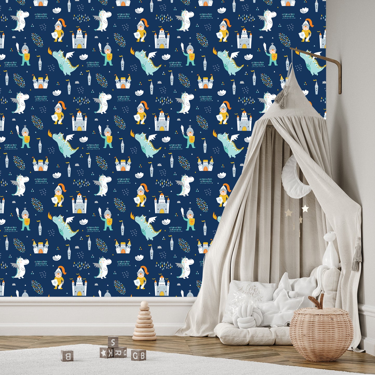 Wallpaper For Children Dragons Fairy Knights