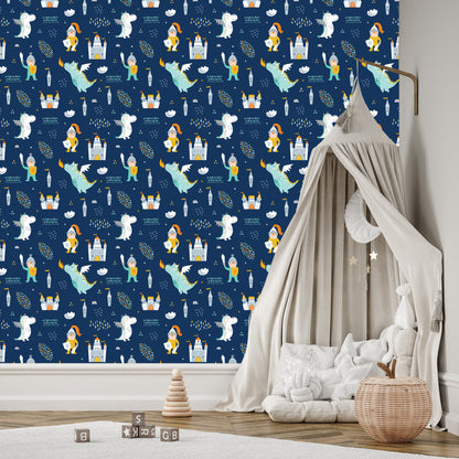 Wallpaper For Children Dragons Fairy Knights
