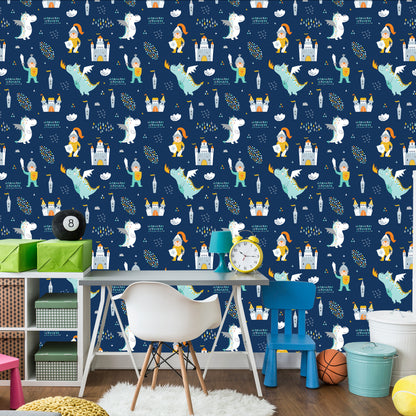 Wallpaper For Children Dragons Fairy Knights