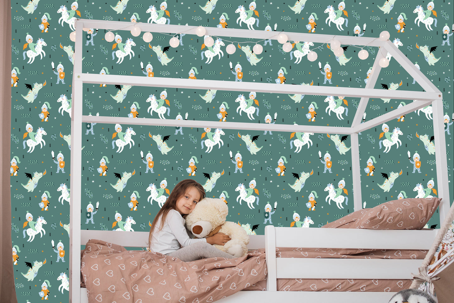 Wallpaper For Children, Dragons, Horses, Knights From Fairy Tales