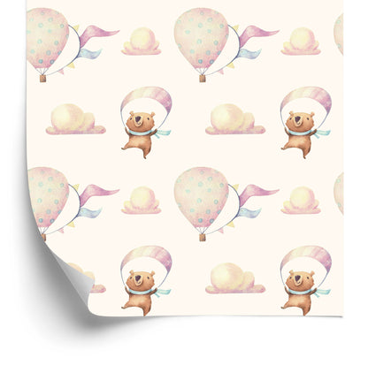 Wallpaper Balloons In The Clouds Teddy Bears Children's Room