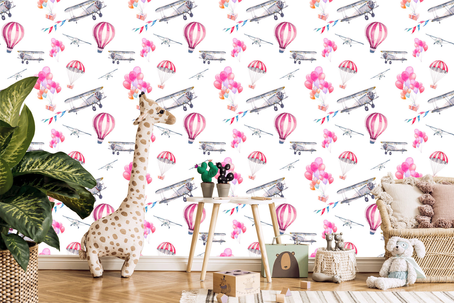 Wallpaper Balloons And Airplanes In The Sky