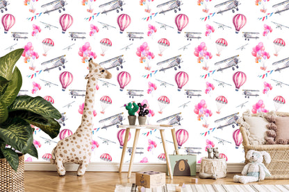 Wallpaper Balloons And Airplanes In The Sky