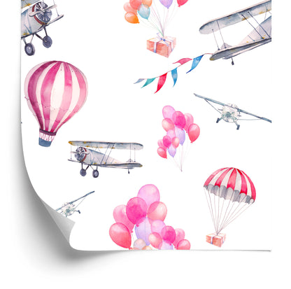Wallpaper Balloons And Airplanes In The Sky