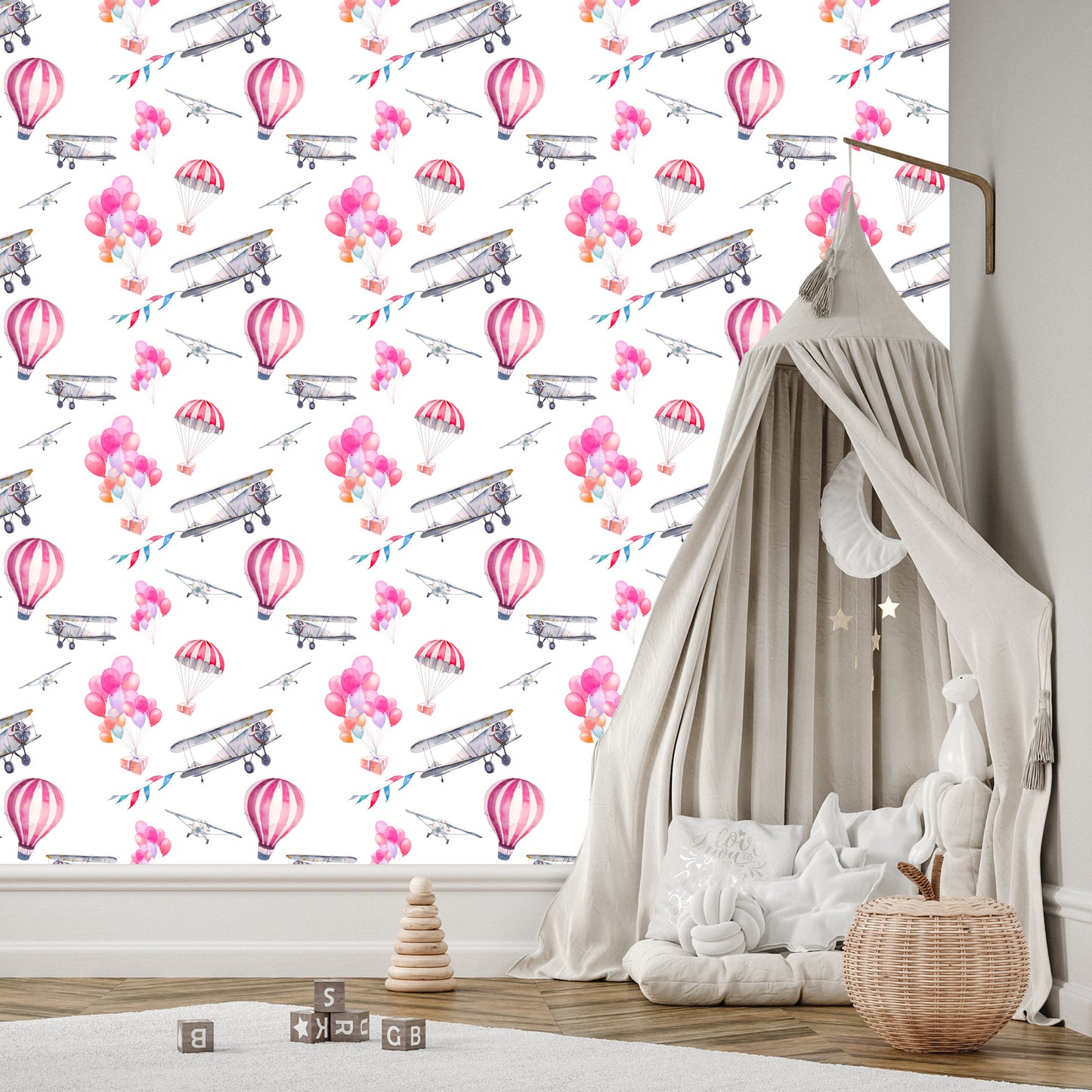 Wallpaper Balloons And Airplanes In The Sky