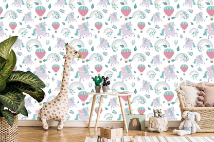Wallpaper Balloons On The Rainbow Background