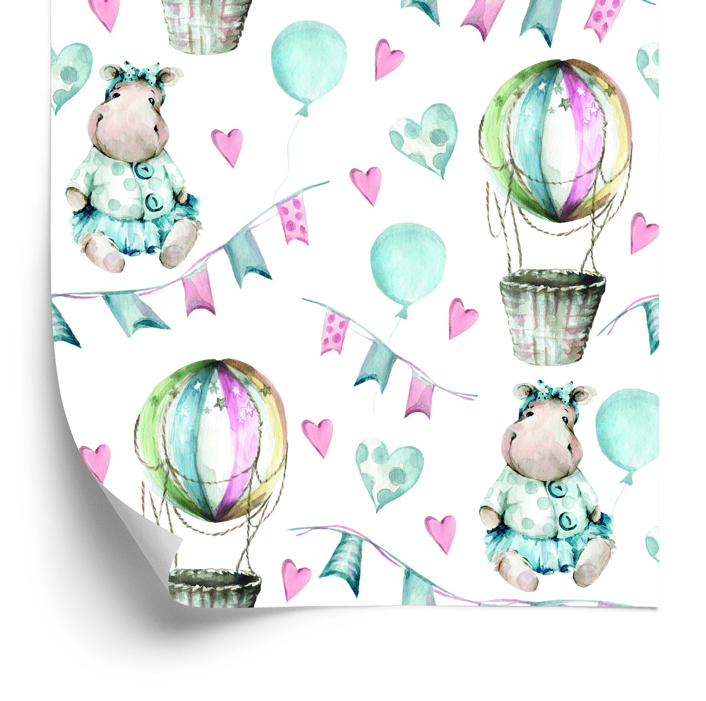 Wallpaper Hippos At Balloons