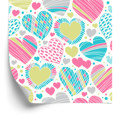 Wallpaper For Children - Beautiful Colorful Hearts