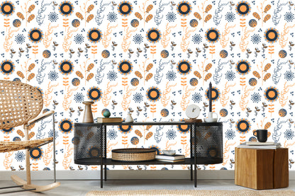 Wallpaper Minimalist Sunflowers