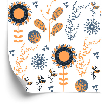 Wallpaper Minimalist Sunflowers