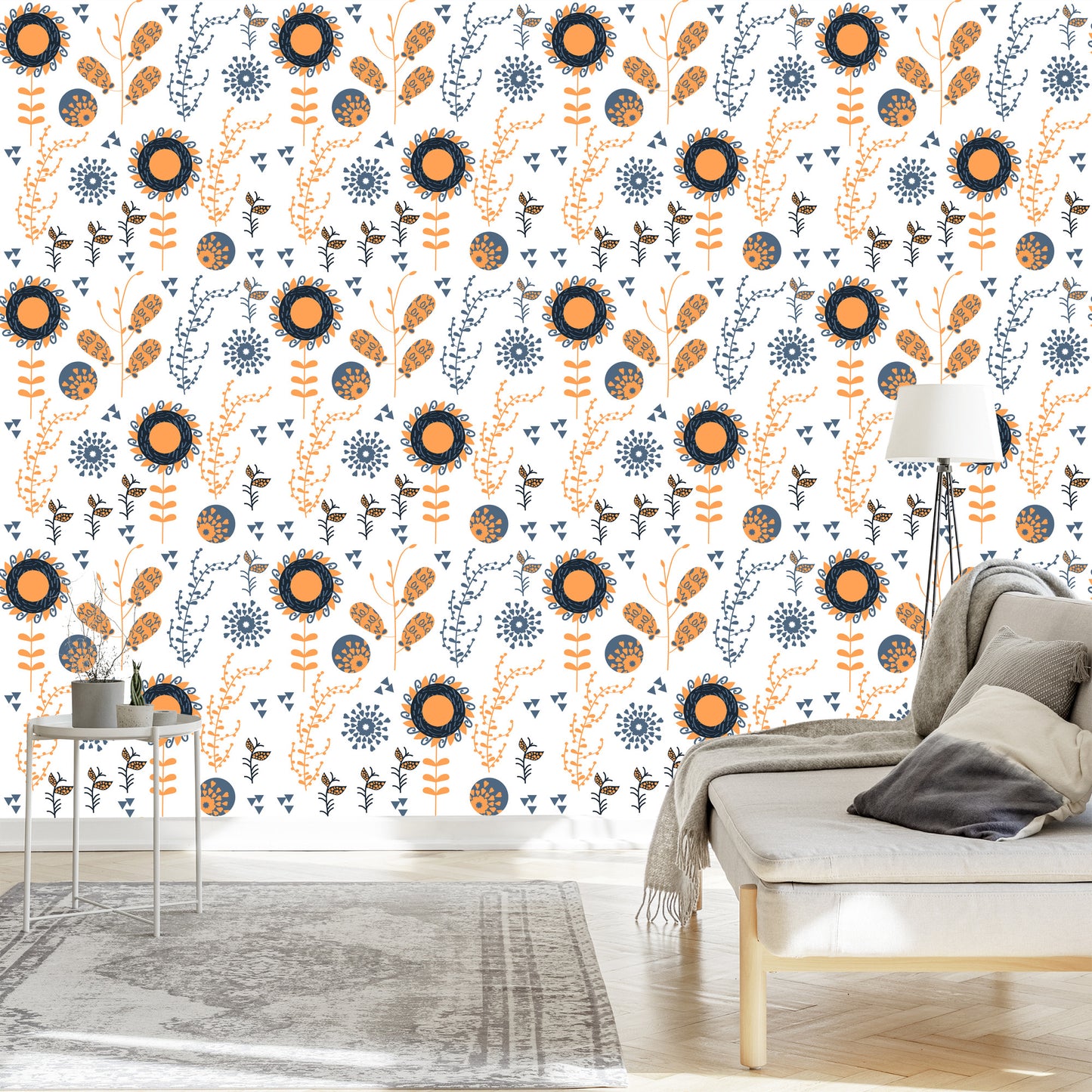 Wallpaper Minimalist Sunflowers