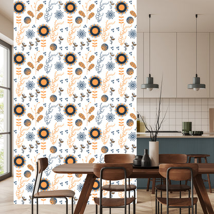 Wallpaper Minimalist Sunflowers