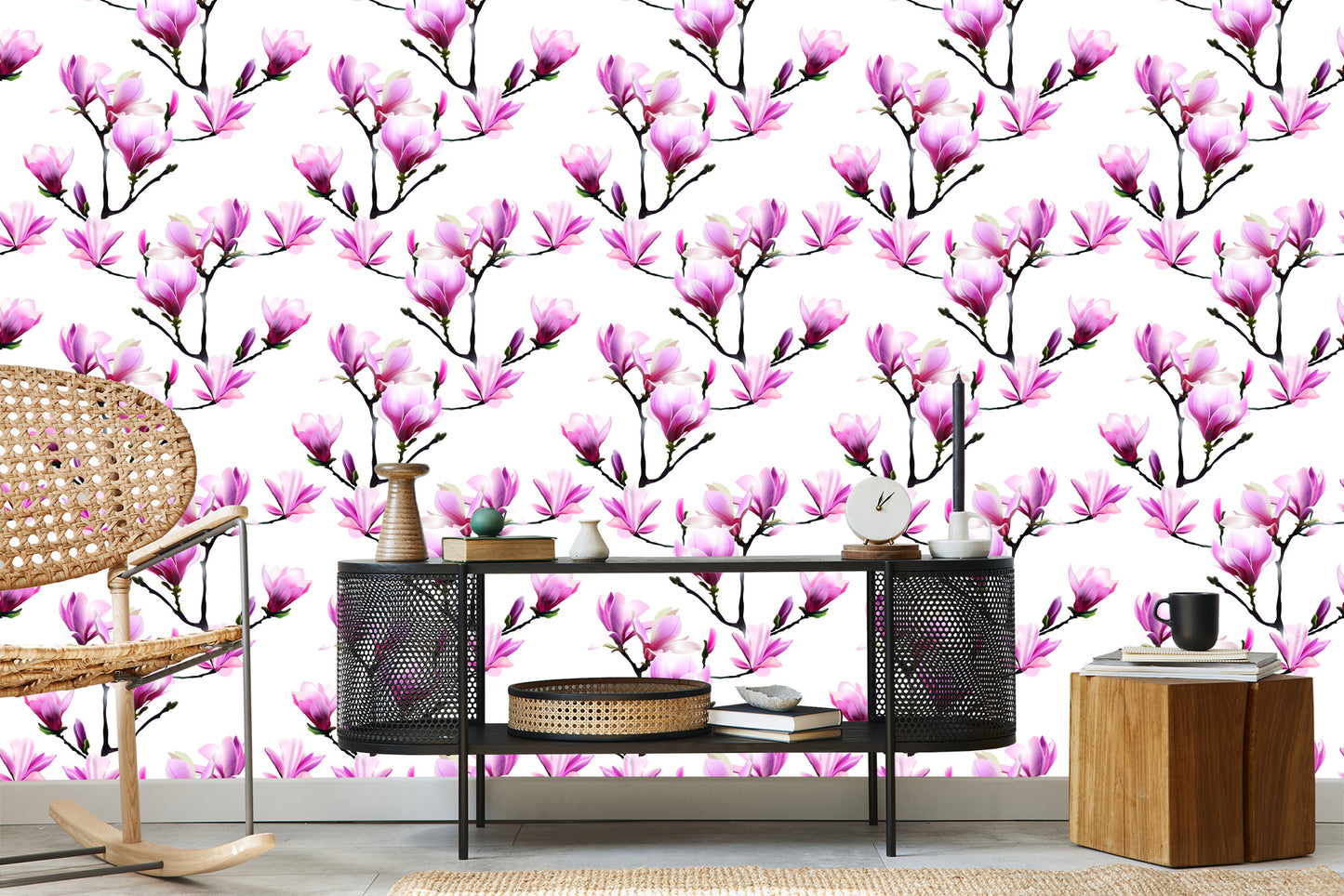 Wallpaper Pink Magnolia Flowers