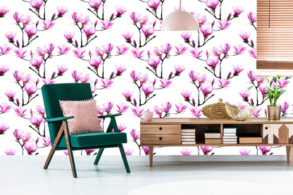 Wallpaper Pink Magnolia Flowers