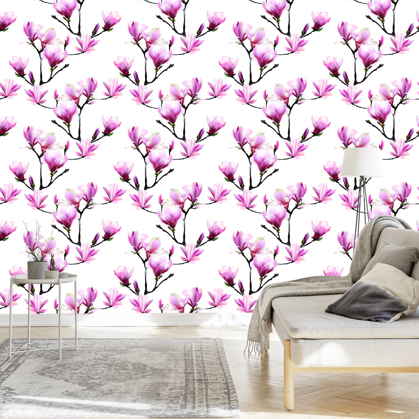 Wallpaper Pink Magnolia Flowers