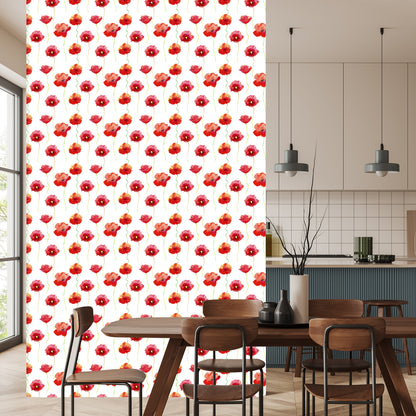 Wallpaper Poppies Painted With Watercolor