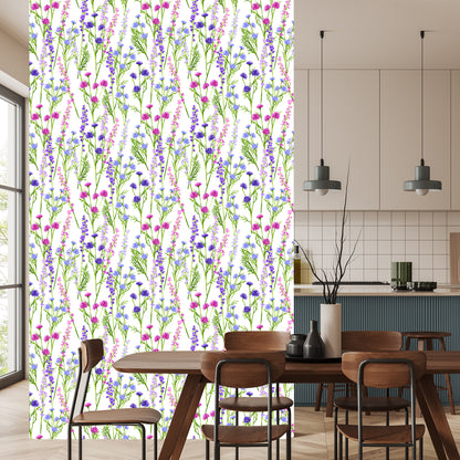 Wallpaper For The Dining Room. Spring Flowers Of Wild Plants