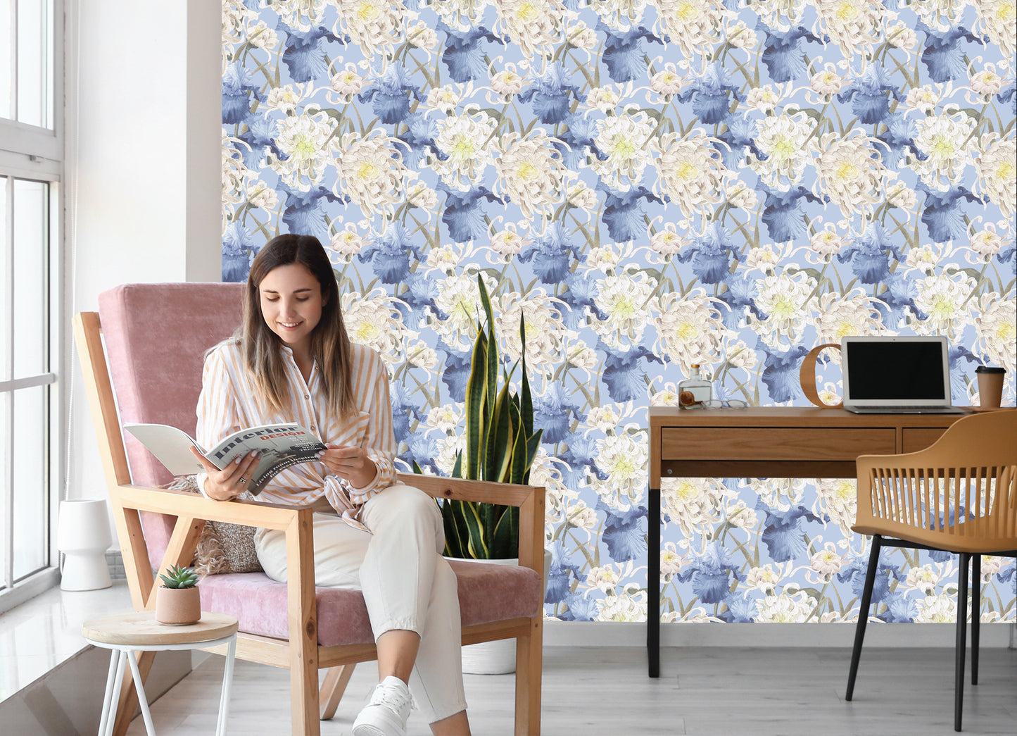 Wallpaper Chrysanthemums And Irises