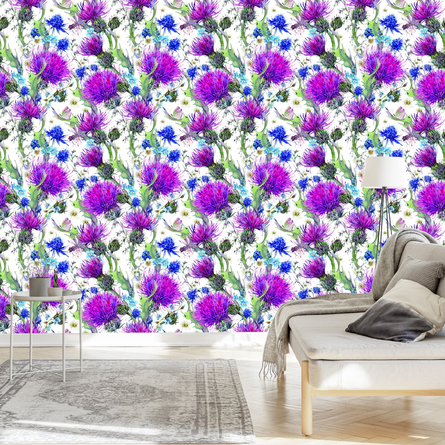 Wallpaper For Dining Room, Flowers, Plants, Leaves, Dragonfly, Meadow
