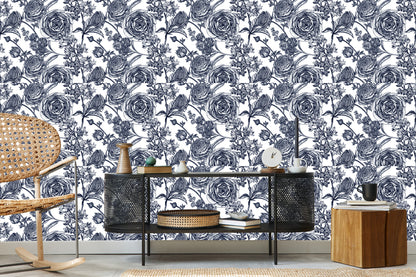 Wallpaper Black And White Roses With Carnations