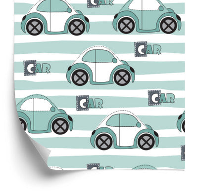 Wallpaper For Children - Toy Cars In Pastel Colors