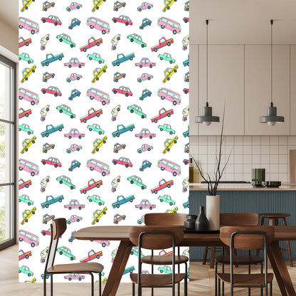 Wallpaper For Children - Colorful Retro Cars