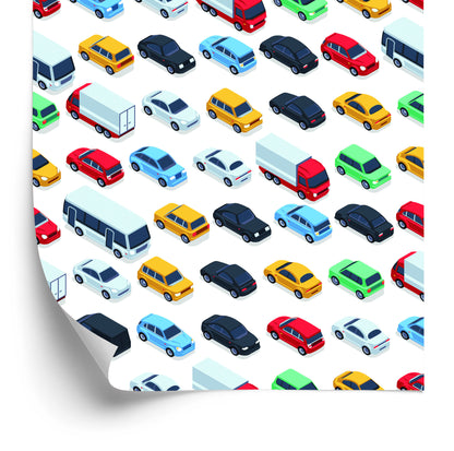 Wallpaper For Children - Colorful Cars, Trucks And Buses