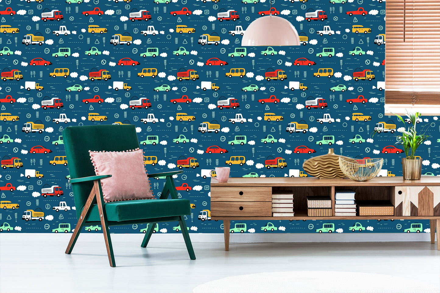 Wallpaper Cars. Colorful Cars. Children's Room