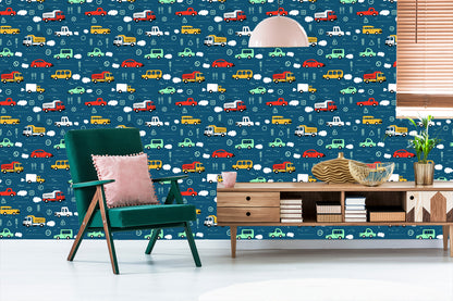 Wallpaper Cars. Colorful Cars. Children's Room