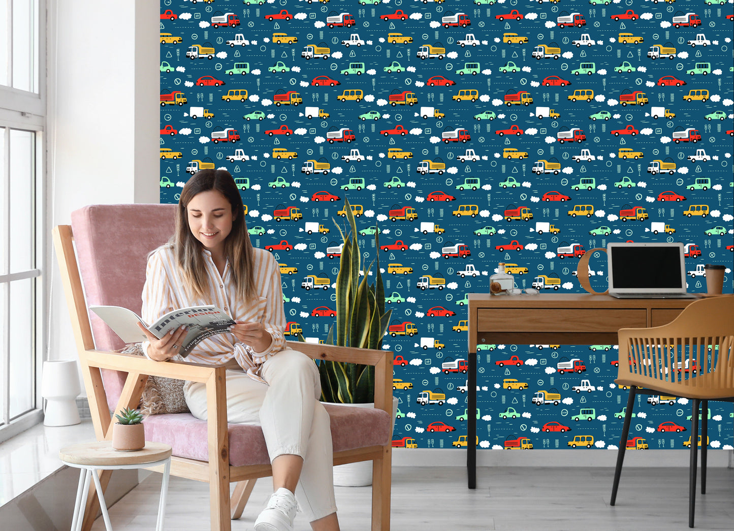 Wallpaper Cars. Colorful Cars. Children's Room