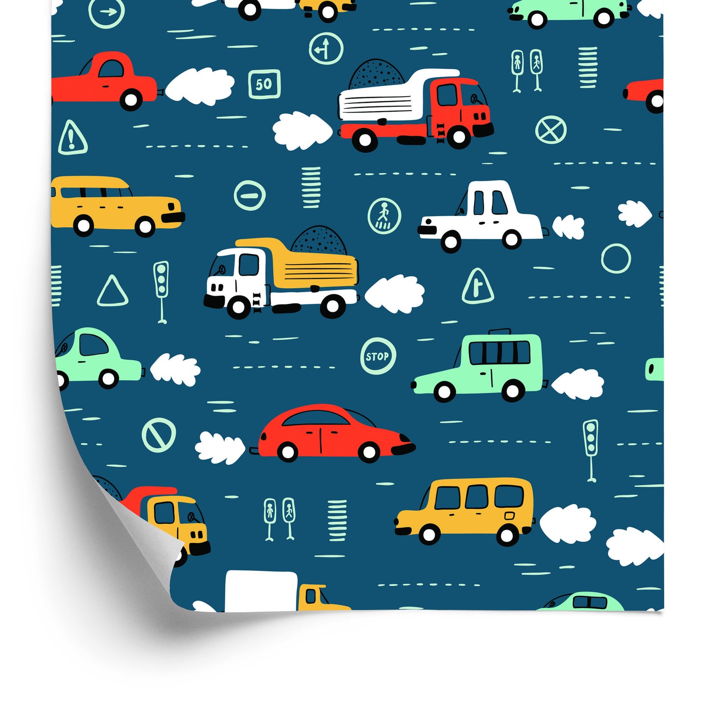 Wallpaper Cars. Colorful Cars. Children's Room