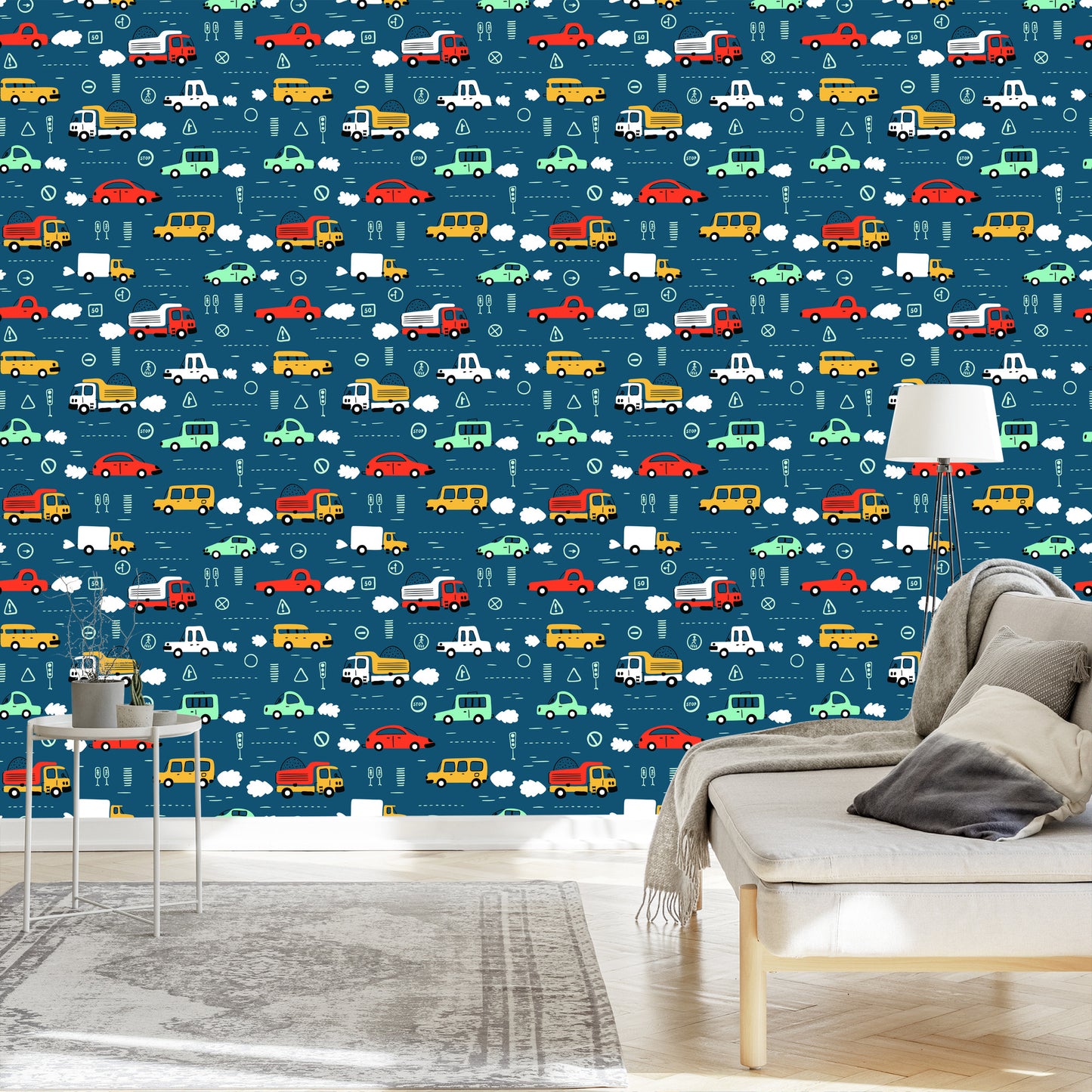 Wallpaper Cars. Colorful Cars. Children's Room