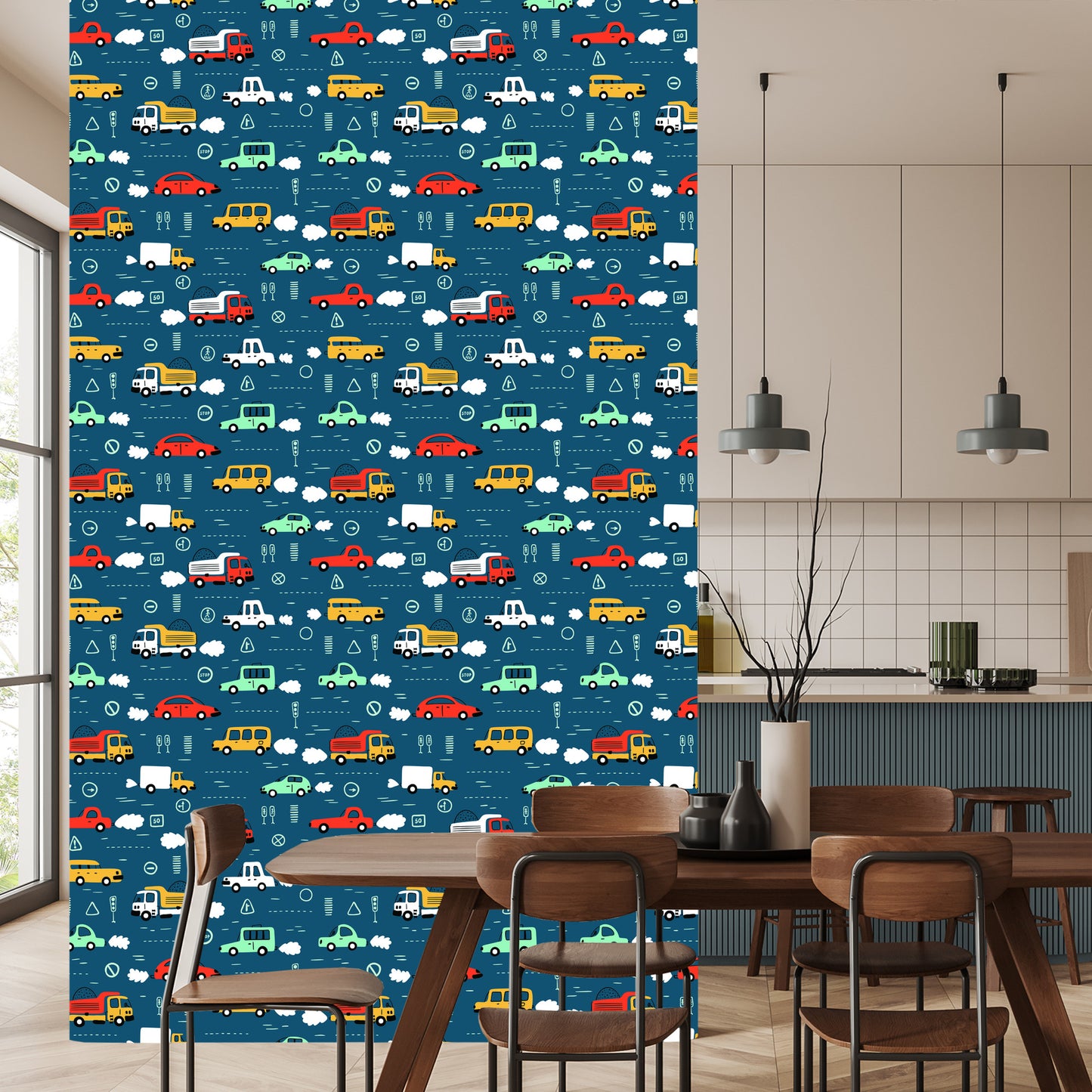 Wallpaper Cars. Colorful Cars. Children's Room