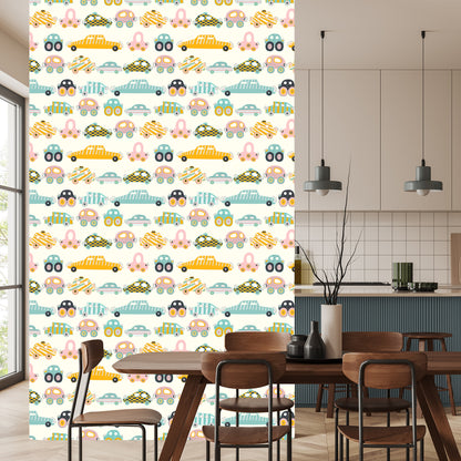 Wallpaper For Children - Colorful Toy Cars Like From Cartoons