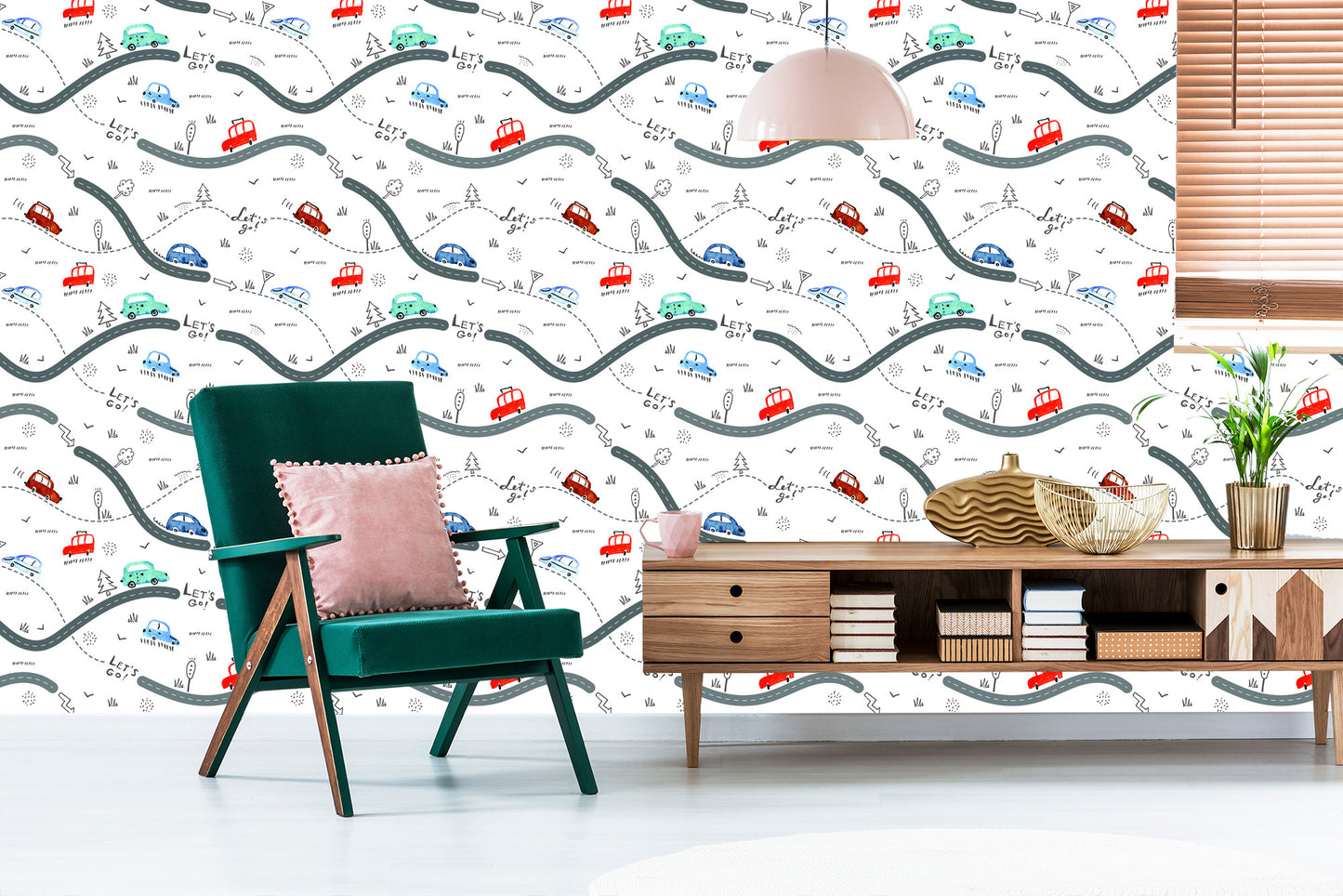 Wallpaper For A Baby's Room, Cars, Children's Room