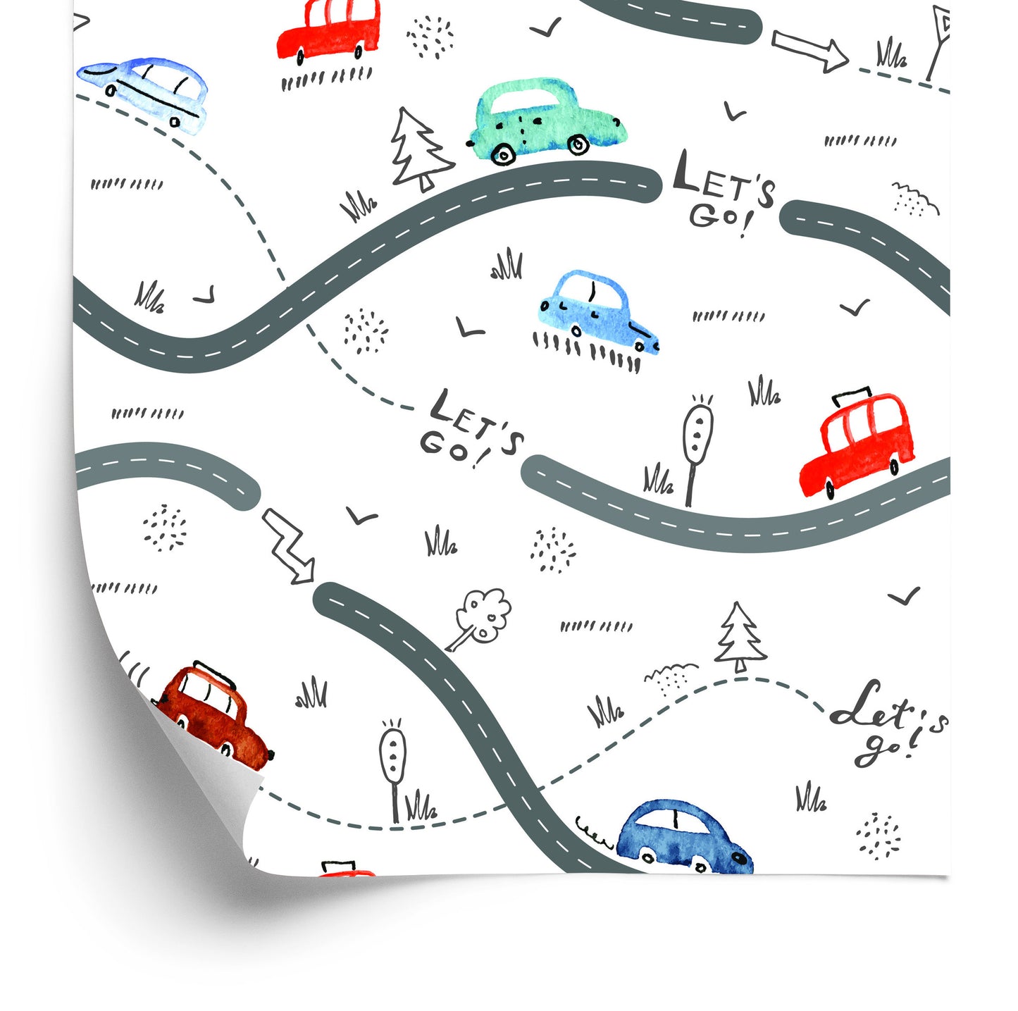 Wallpaper For A Baby's Room, Cars, Children's Room