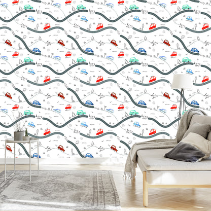 Wallpaper For A Baby's Room, Cars, Children's Room