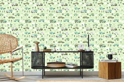 Wallpaper Baby Cars For The Baby's Room