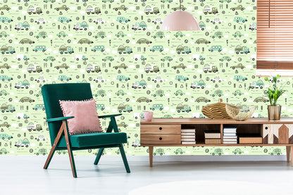 Wallpaper Baby Cars For The Baby's Room