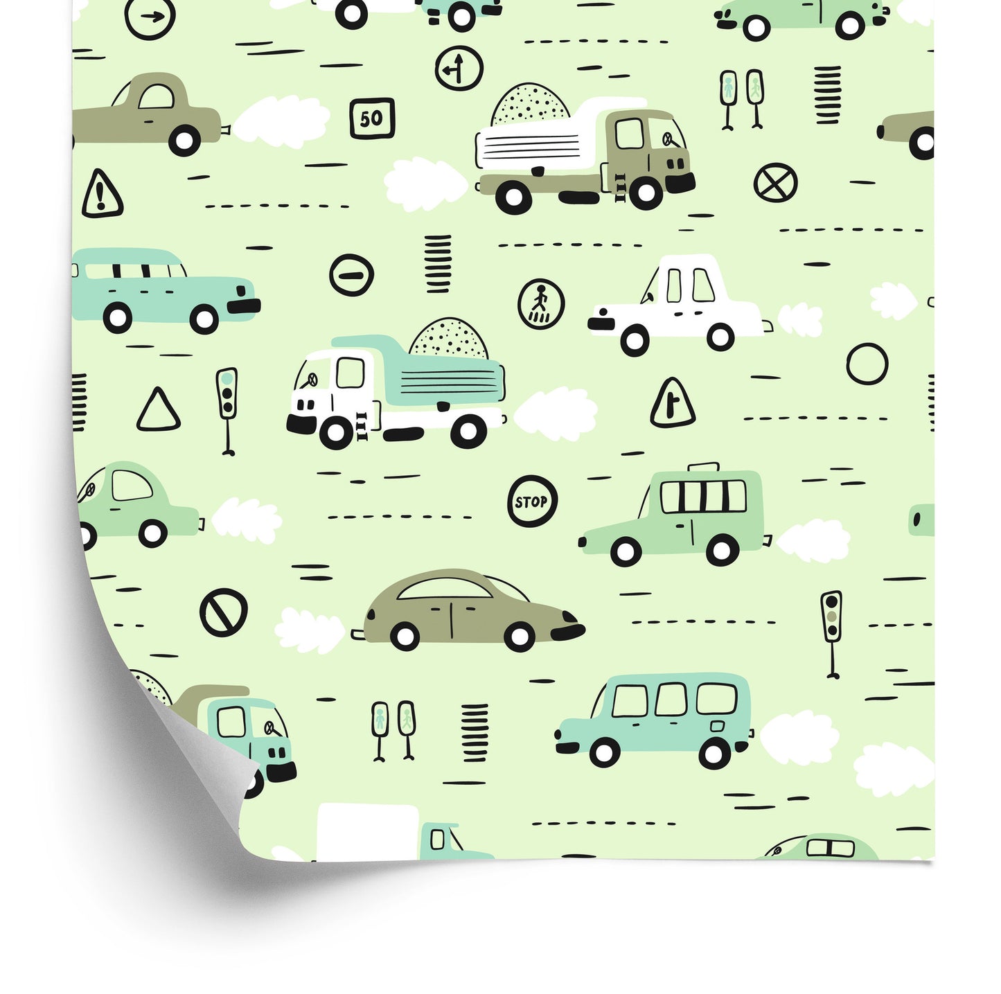 Wallpaper Baby Cars For The Baby's Room