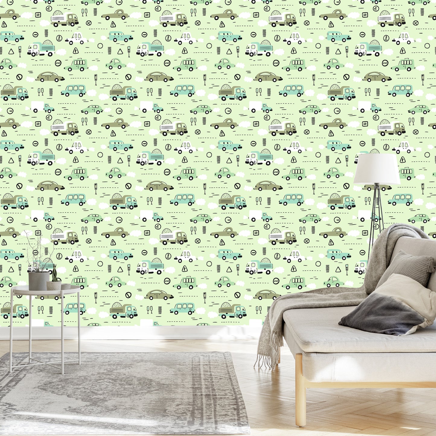 Wallpaper Baby Cars For The Baby's Room