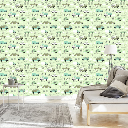Wallpaper Baby Cars For The Baby's Room