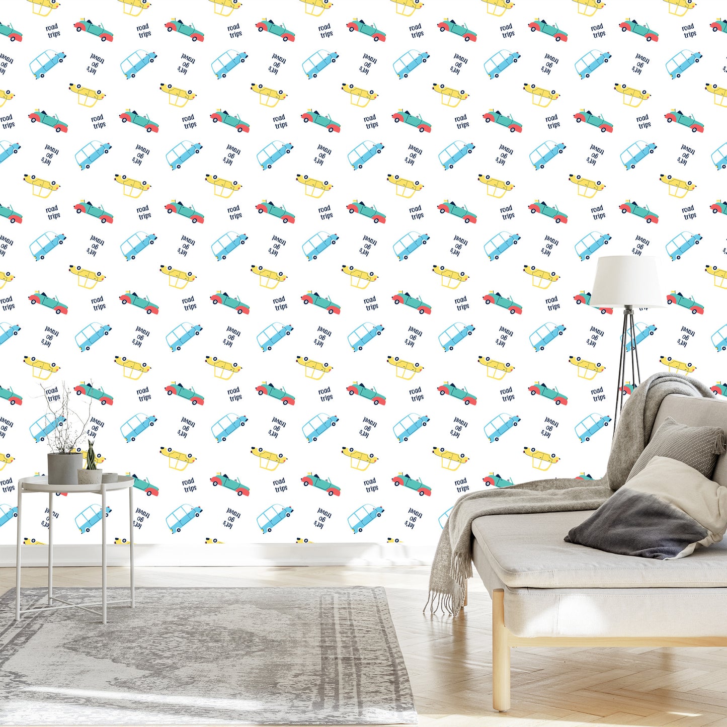 Wallpaper With Colorful Cars Cars For A Baby's Room