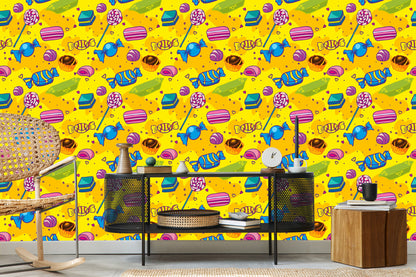 Wallpaper Colorful Comic Sweets